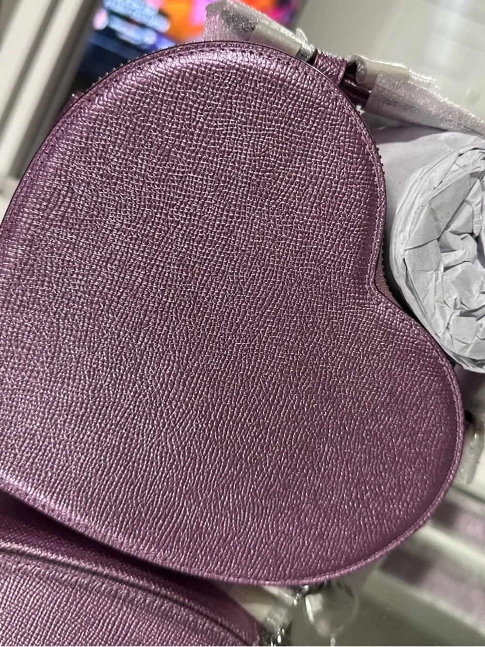 Coach Metallic Lavender Heart Crossbody Bag - Picture 4 of 4